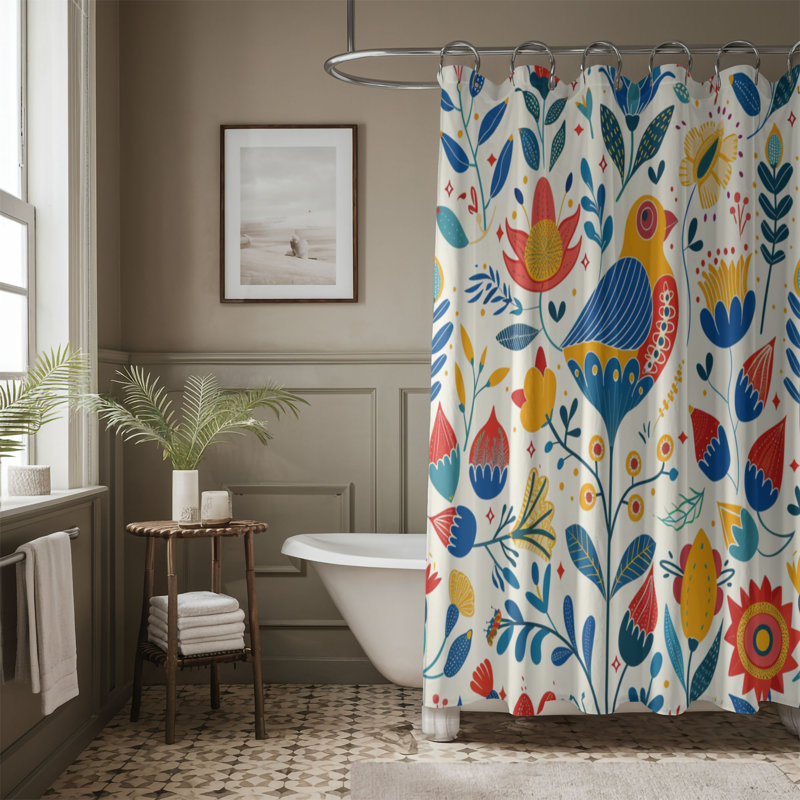 Rideau de douche Ethnic Spring - Premium, H 74 po x l 71 po,  Ethnic Spring