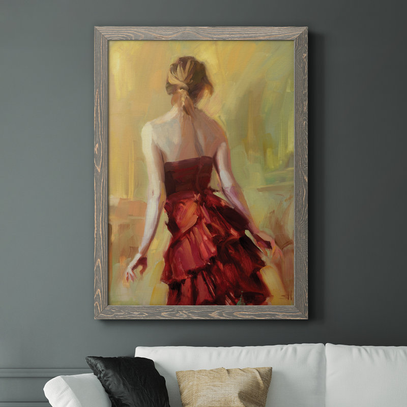 Copper Reflection - Peinture sur toile encadrée, Encadré gris, H 44 po x l 31 po x P 1 po
