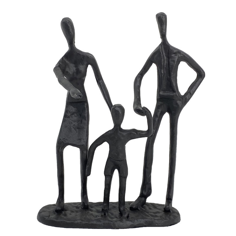 FAMILY 3 OUTING Iron Figurine 19cm, Mocha