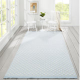 Langdon Wool Geometric Area Rug in Blue