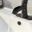 SoftStream Waterfall - noir mat, poignée simple avec bonde et plaque de pont