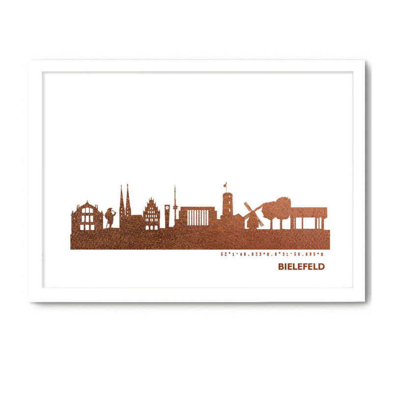 Bielefeld Bielefeld Skyline - Single Picture Frame Print, 33cm H x 43cm W x 4cm D