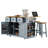 Large Kitchen Island With 2 Bar Stools, Power Outlet,Door Internal Storage Rack-2077802927