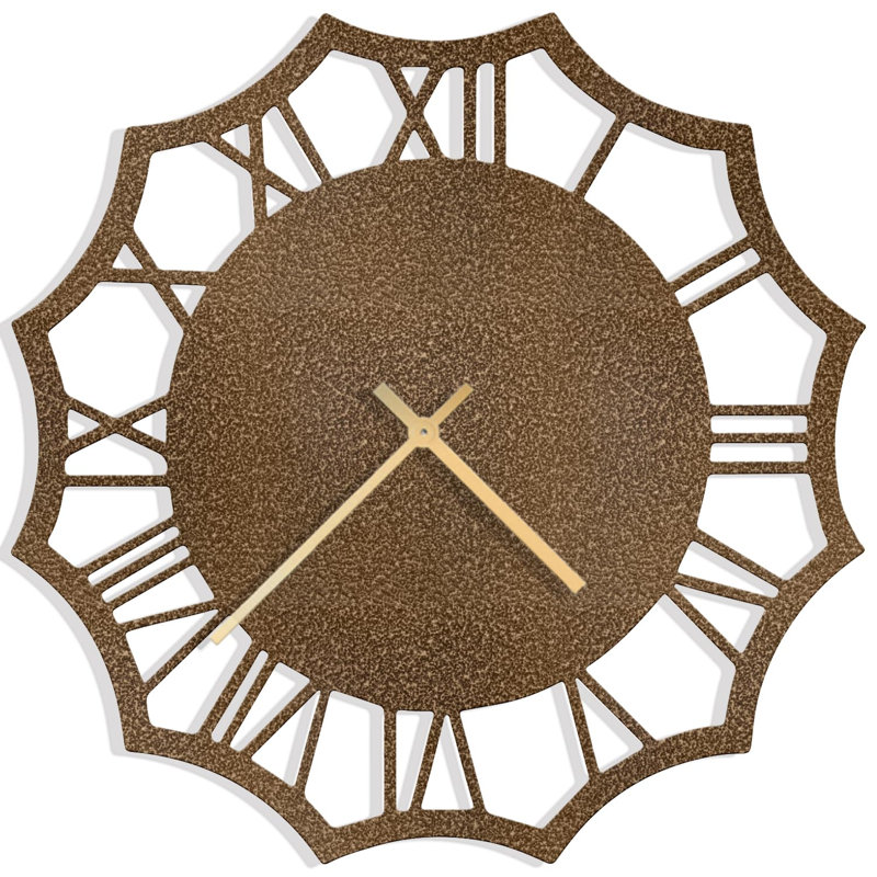 Metal Wall Clock, Bronze, 36" W x 36" H
