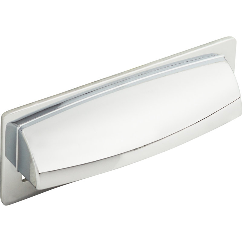 Hollin Cup/Bin pull, Polished Chrome, 3 3/4" Center to Center
