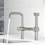 Robinet de cuisine à large arche à poignée simple à grande arche avec douchette rétractable Cass 13 po H -105253887