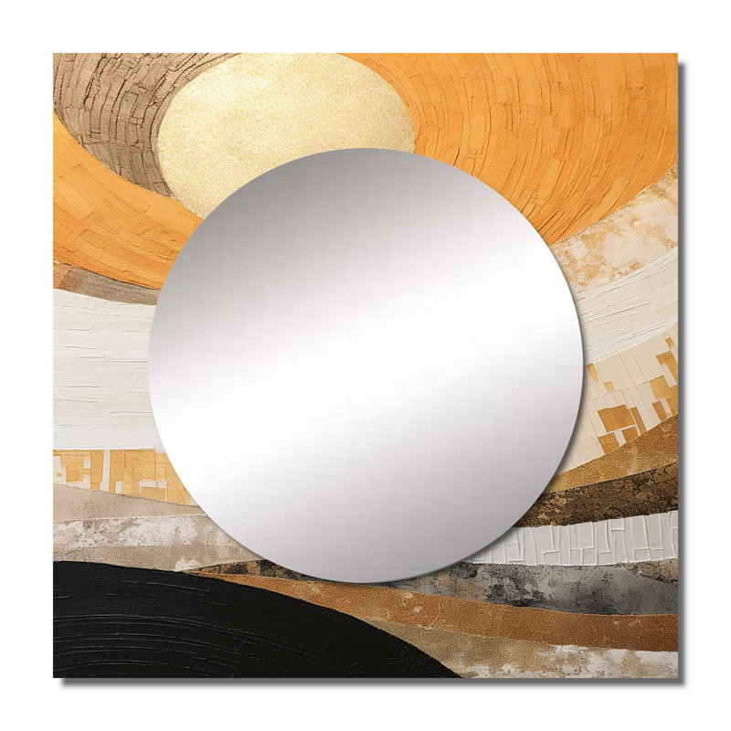 Kiajah - Décoration murale miroir carré pour le coucher du soleil, 29 po x 29 po