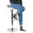 Temelec Swivel Upholstered Adjustable Height Counter Stool with Metal Frame-311600828