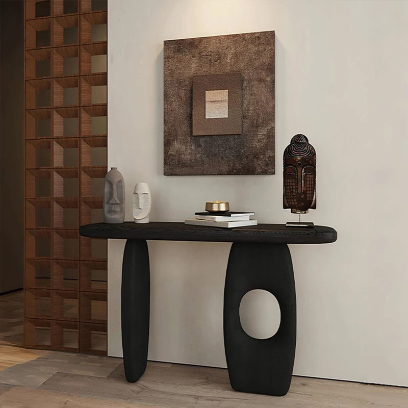 Table de véranda entièrement en bois massif de style français., H 31,5 po x l 70,8 po x P 13,7 po