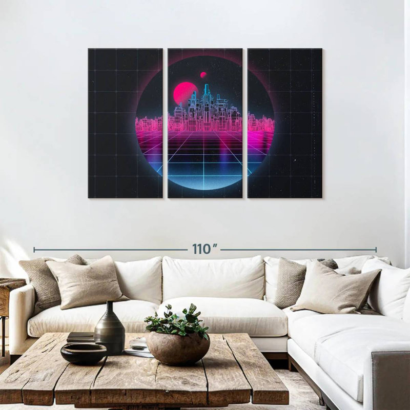 Kelan Dimensional Modern City, 48" H x 74" W