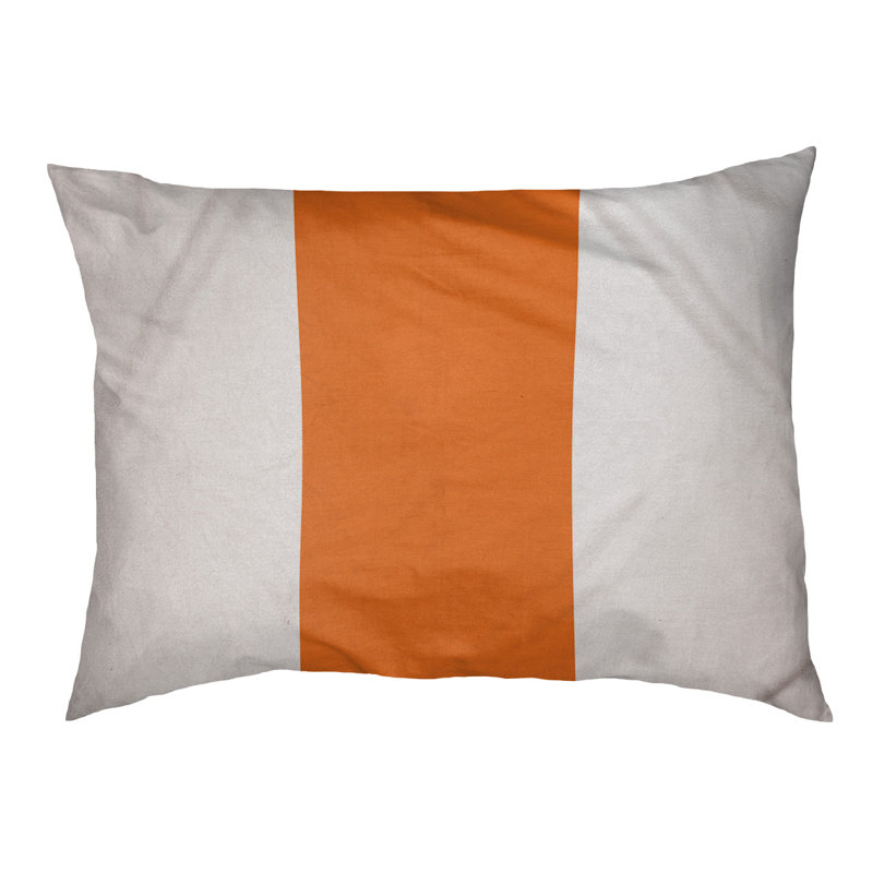Coussin Miami, Grand (l 40 po x P 30 po x H 6,5 po), Blanc / orange / blanc