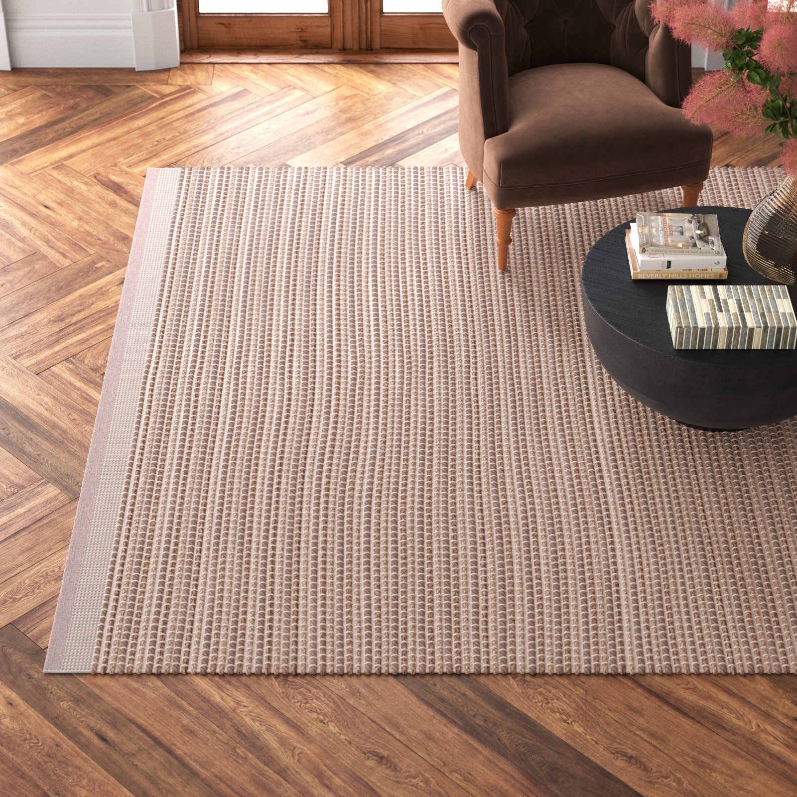 Vanora Hand-Woven Striped Jute Rug, Rectangle 7'6" x 9'6"