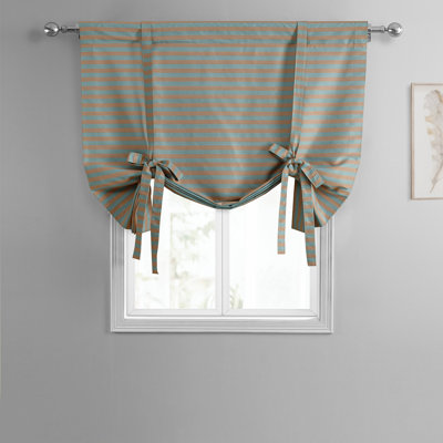Hand Weaved Cotton Room Darkening Tie Up Window Shade