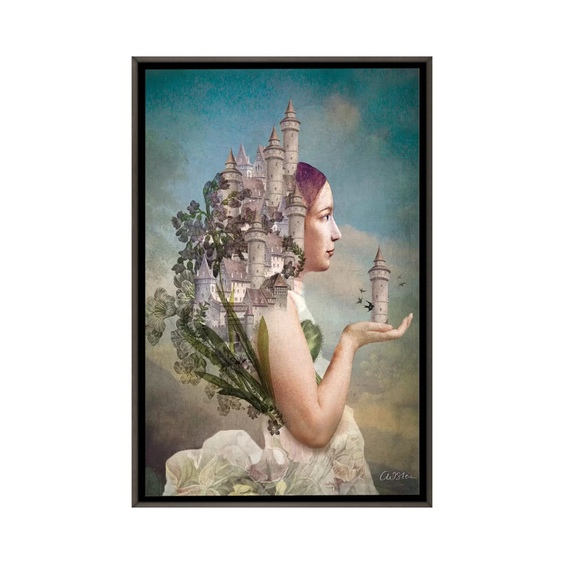«My Home Is My Castle» par Catrin Welz-Stein - impression d'art graphique, H 26 po x l 18 po x 1,5 po, Pas de tapis