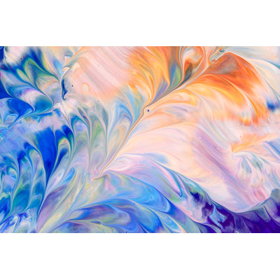 Rayures mélangées abstraites, bleu, orange, blanc