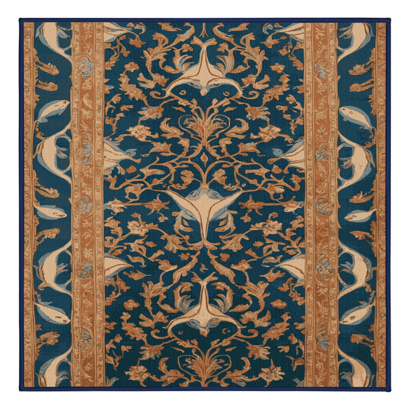 Tapis gris français lavable à la machine, Carré 8 pi