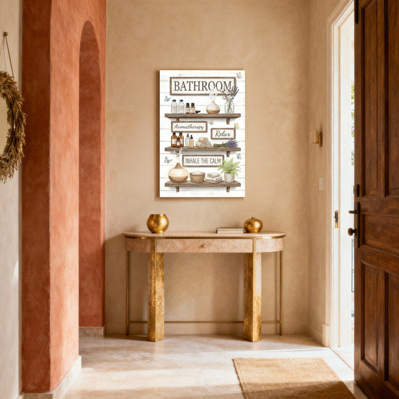 Ensemble de salle de bain aromathérapie sur toile tendue sur toile tendue, ensemble de 1, H 30 po x l 20 po