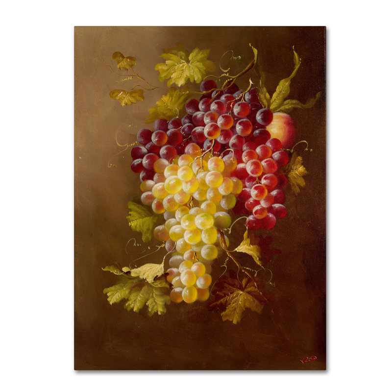 «Still Life with Grapes», reproduction sur toile tendue, H 32 po x l 24 po x P 2 po