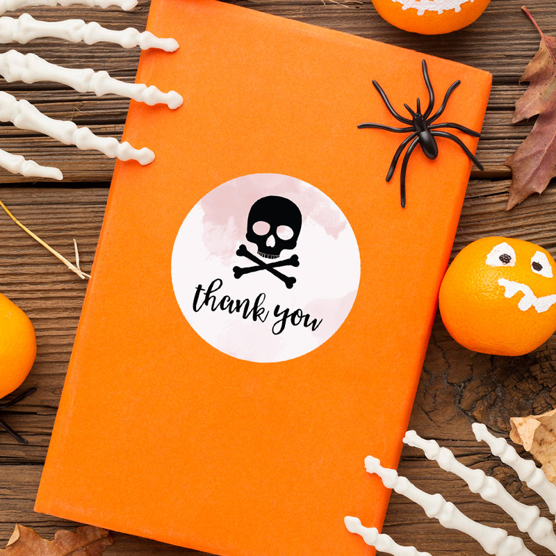 Merci, crâne, joyeux Halloween, autocollants