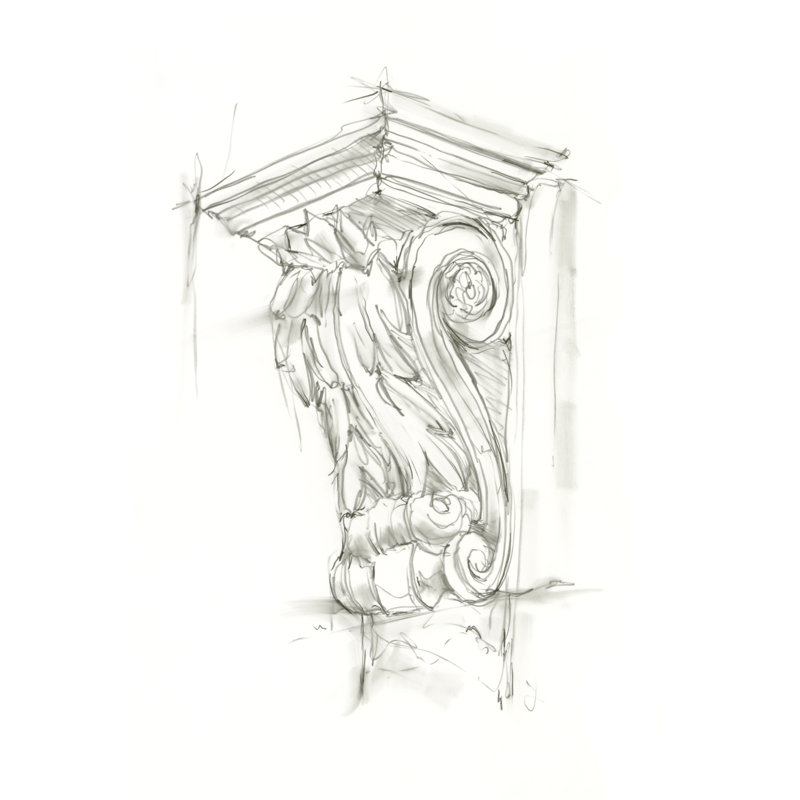 Corbel Sketch IV by Ethan Harper - Wrapped Canvas Print, 46cm H x 30cm W