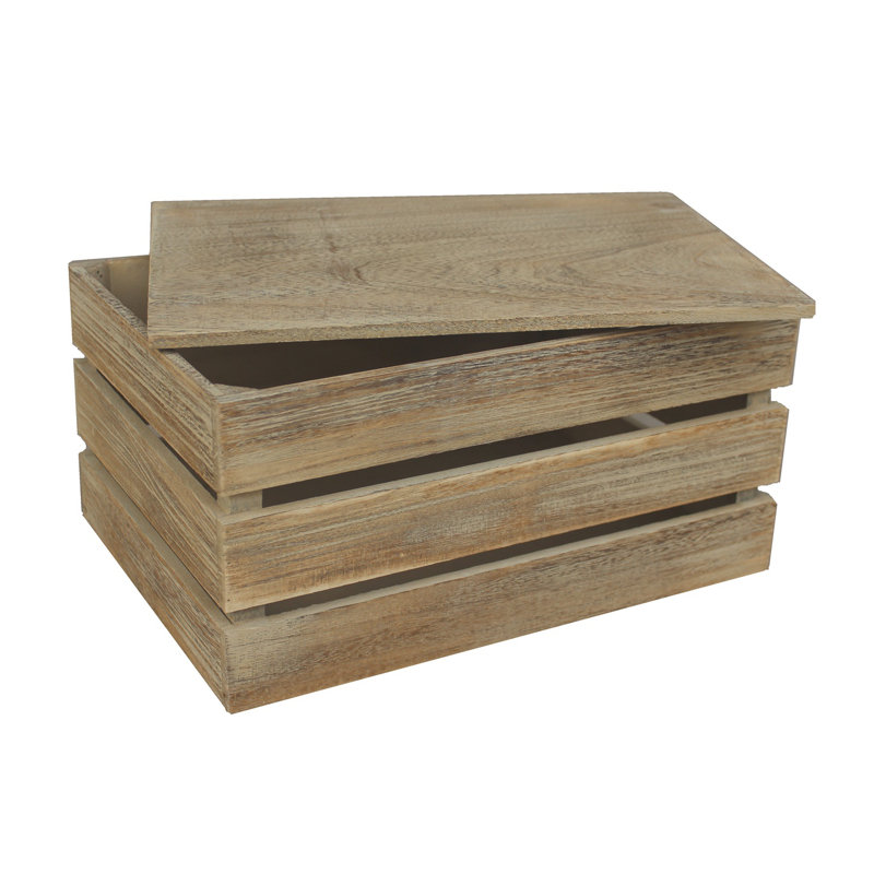 Brambly Cottage Secours Decorative Bin, Oak, 14.5cm H x 30cm W x 25cm D