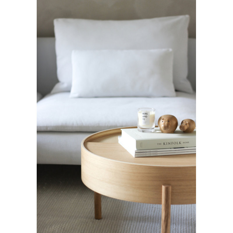 Arc Coffe Table, Matt Lacquered Walnut, 15" H x 26" L x 26" W