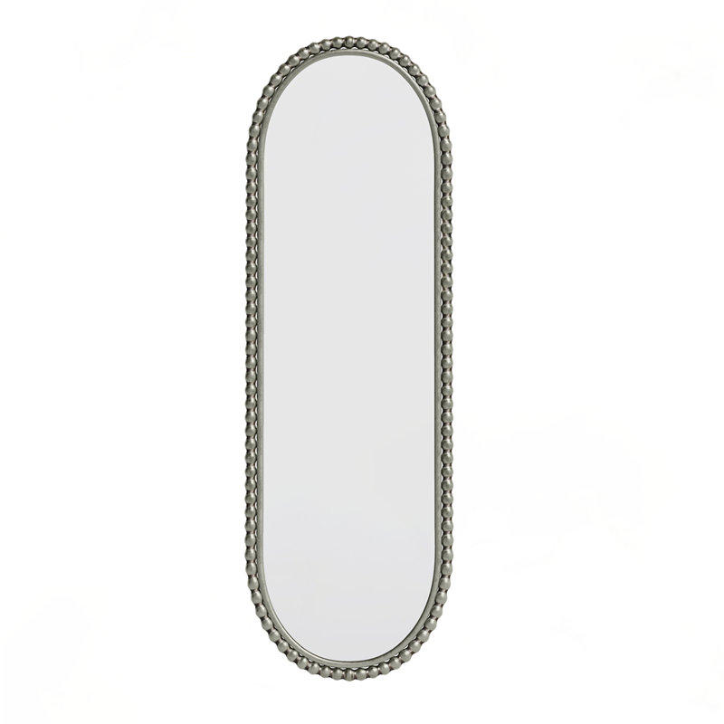 Wall Hanging Iron Art Oval Retro Mirror, Silver