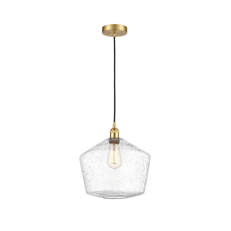 Luminaire suspendu simple à 1 lumière Gabbie, Or satiné