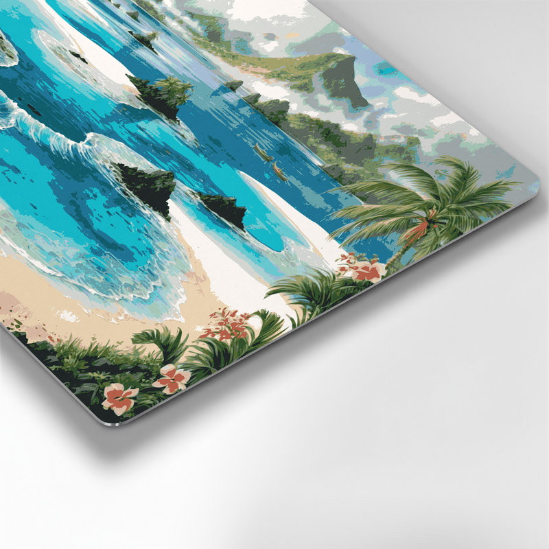 «Hawaiian Lagoons», art mural en métal bleu, H 11 po x l 14 po