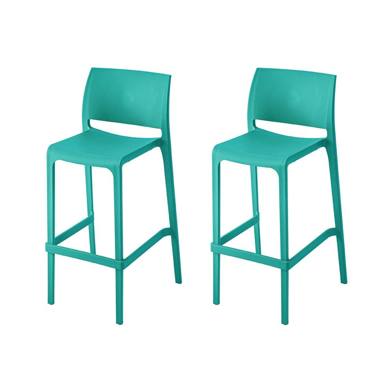 Tabouret de bar Sensilla, Bleu turc, Tabouret de bar (hauteur d'assise de 29,5 po)