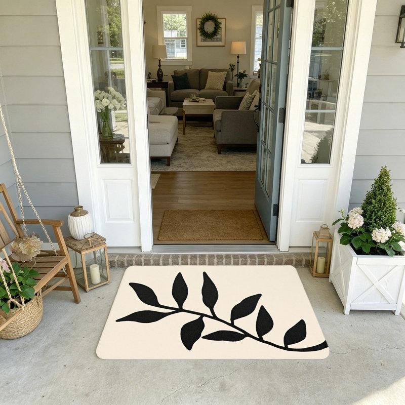 Paillasson d'entrée rectangulaire 20 x 32 po Beige