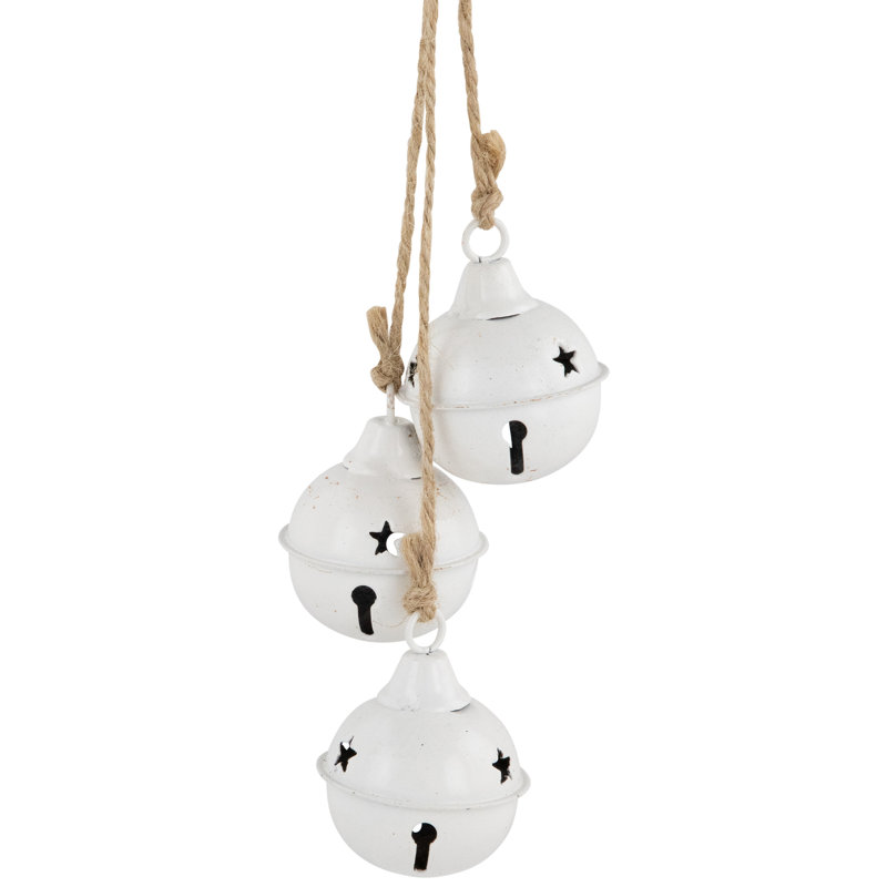 Cascading Christmas Jingle Bell Ornaments - 13.5" - Set Of 2, White