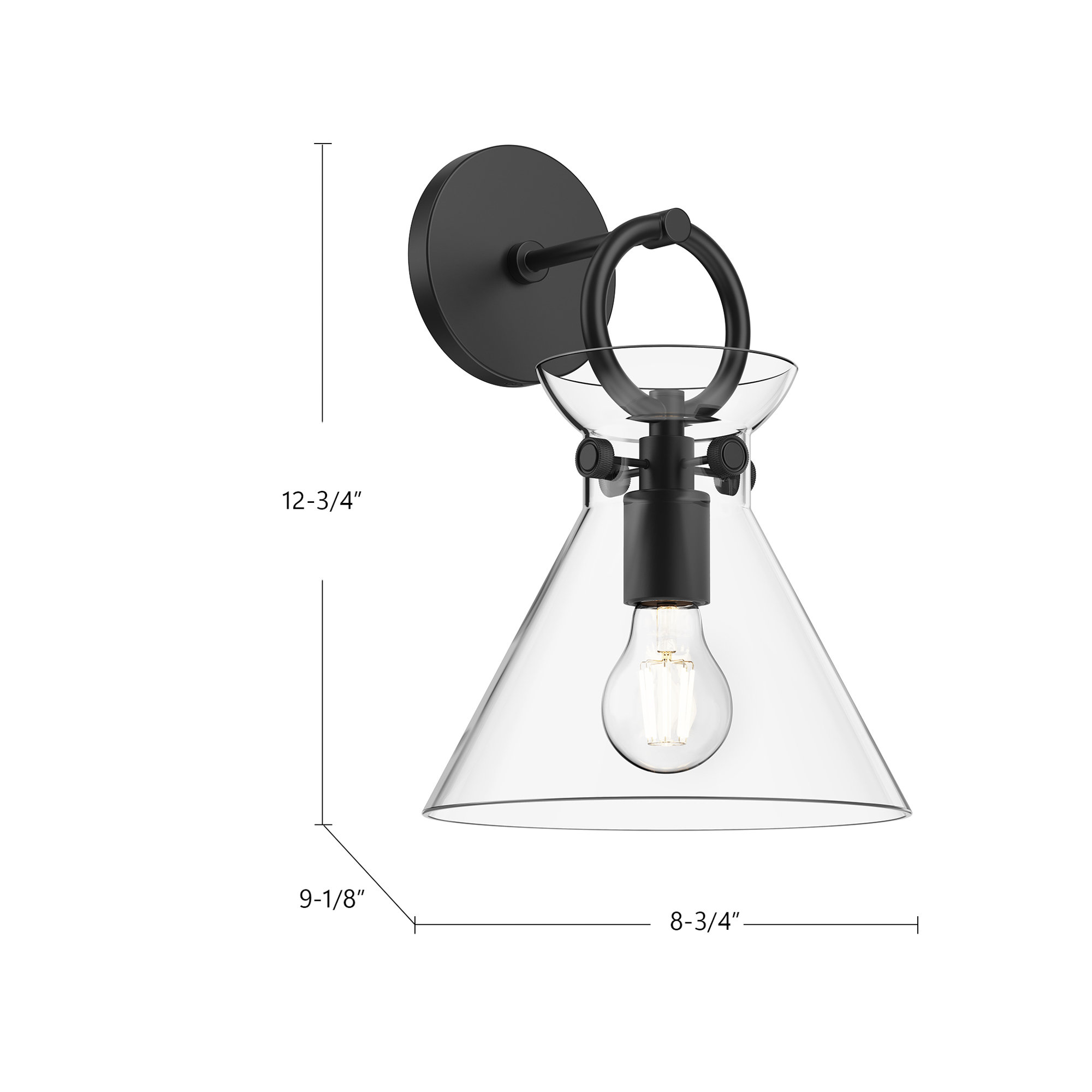 Tiney Single Light Steel Dimmable Armed Sconce, Aged Gold, Glossy Opal