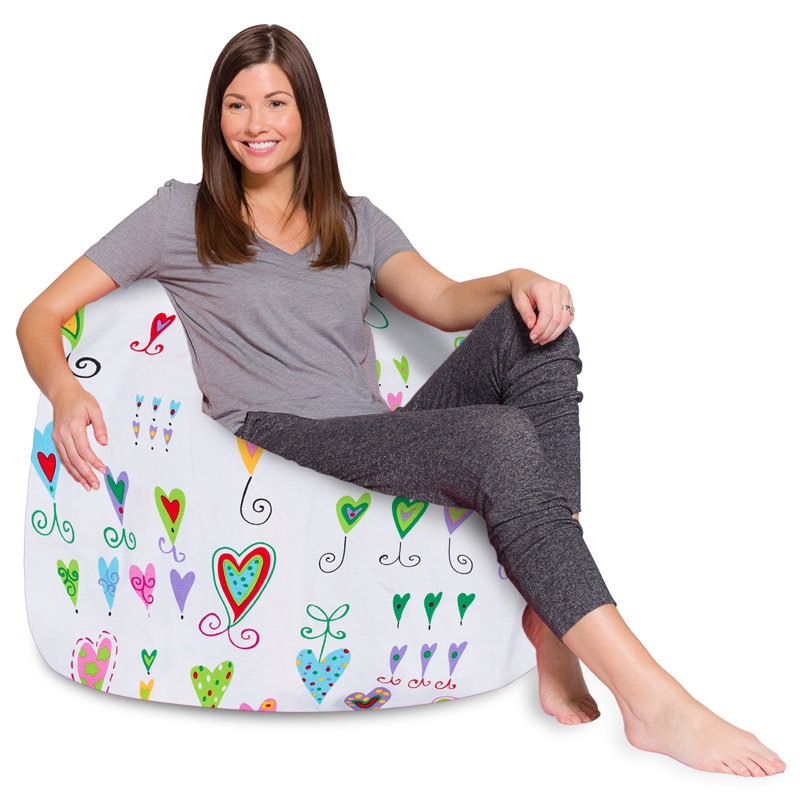 Bean Bag Chair for Kids, Teens, and Adults - Filled with Soft Beads, Includes Removable and Machine Washable Cover - Multiple Colors, Sizes and Fabrics including Soft Nylon & Canvas with Patterns