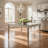 Jharana Extendable Glass Top Solid Wood Base Dining Table