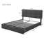 Ensemble de chambre à coucher 2 pièces, lit plateforme tapissier grand avec système de rangement hydraulique