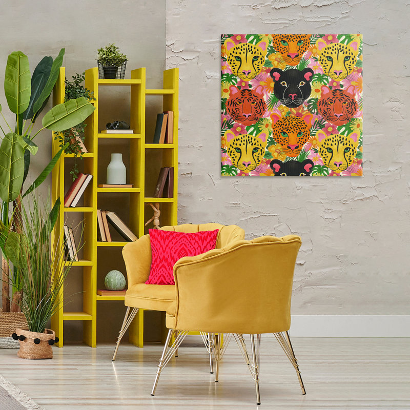 Jungle Cats Wildlife, toile par Carrie Cantwell, H 30 po x l 30 po
