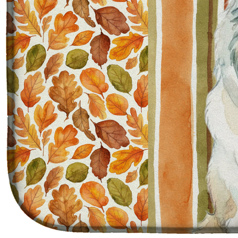 White Collie Heirloom Fall Dish Drying Mat