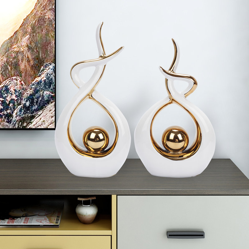 Neyka Abstract Figurines & Sculptures, White