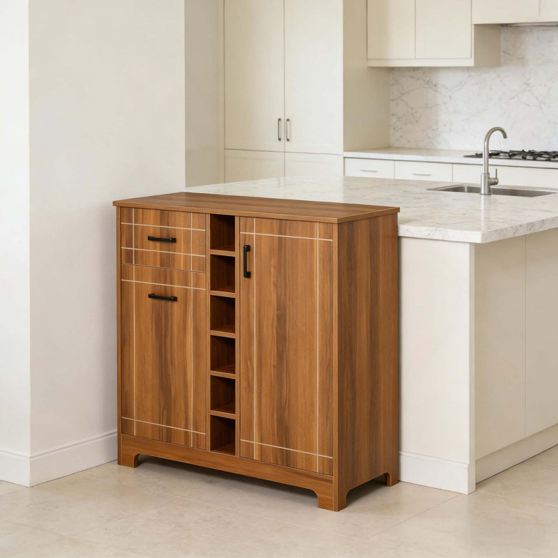Armoire à vin avec rangement et tiroir rétro
