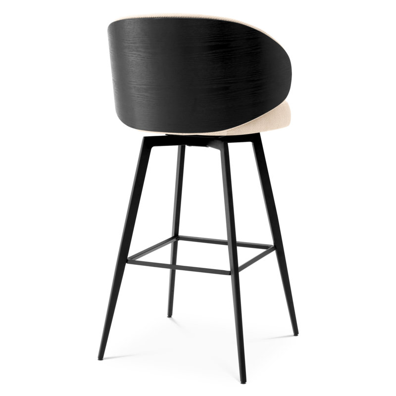 Swivel Upholstered Stool with Metal Frame, Scalea Sand, Bar Stool (30.71" Seat Height)