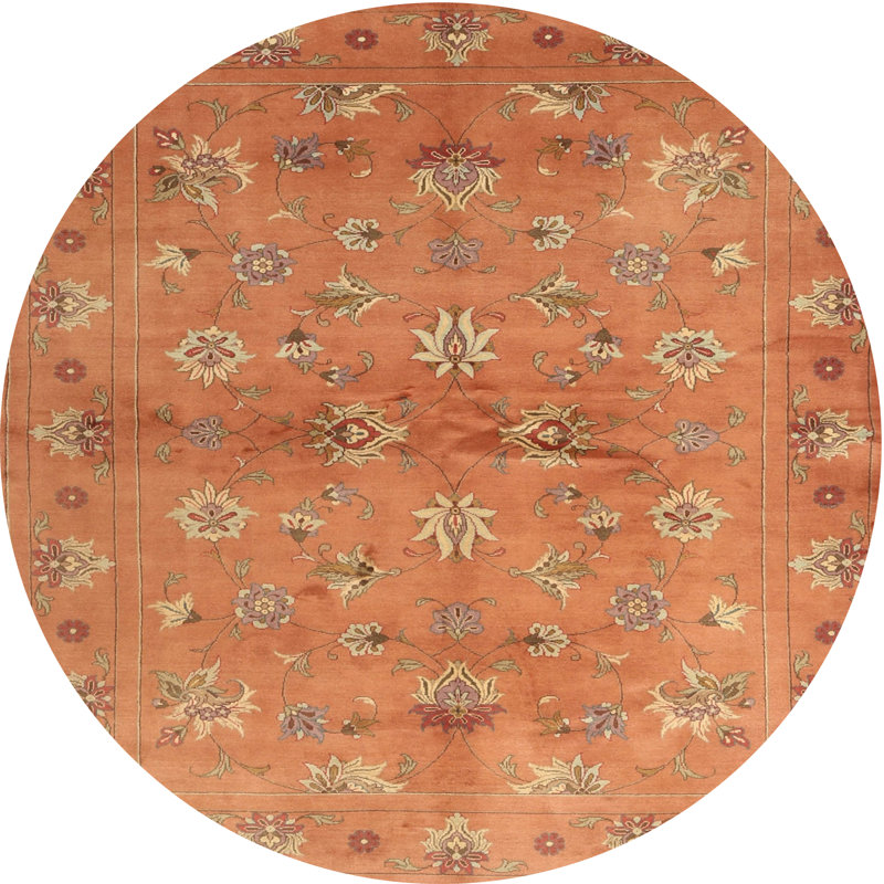 Tapis de zone rouge contemporaine, Rond 3 pi