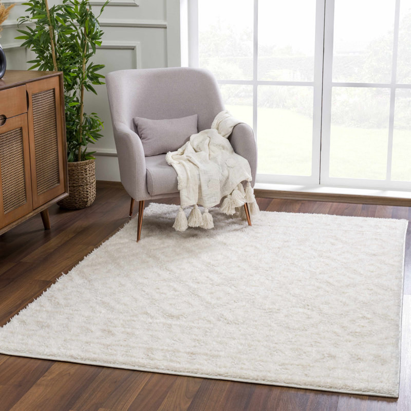 Tapis bleu / beige Aaliyanna, Beige, Rectangle 5 pi 3 po x 7 pi