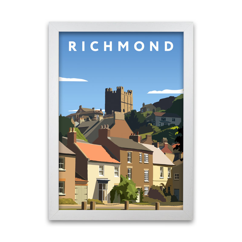 Richmond Town by Richard O'Neill - Print, 84.1cm H x 59.4cm W x 3cm D, White Framed