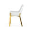 Chaise de salle à manger rembourrée blanche et dorée-304324900