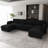Plush Wide Corduroy Modular Sectional Sofa With Ottomans, L U Shaped Livingroom Sofa-1280438653
