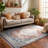 Mythos Vintage Medallion Crimson Rug with Fringe-2139414527