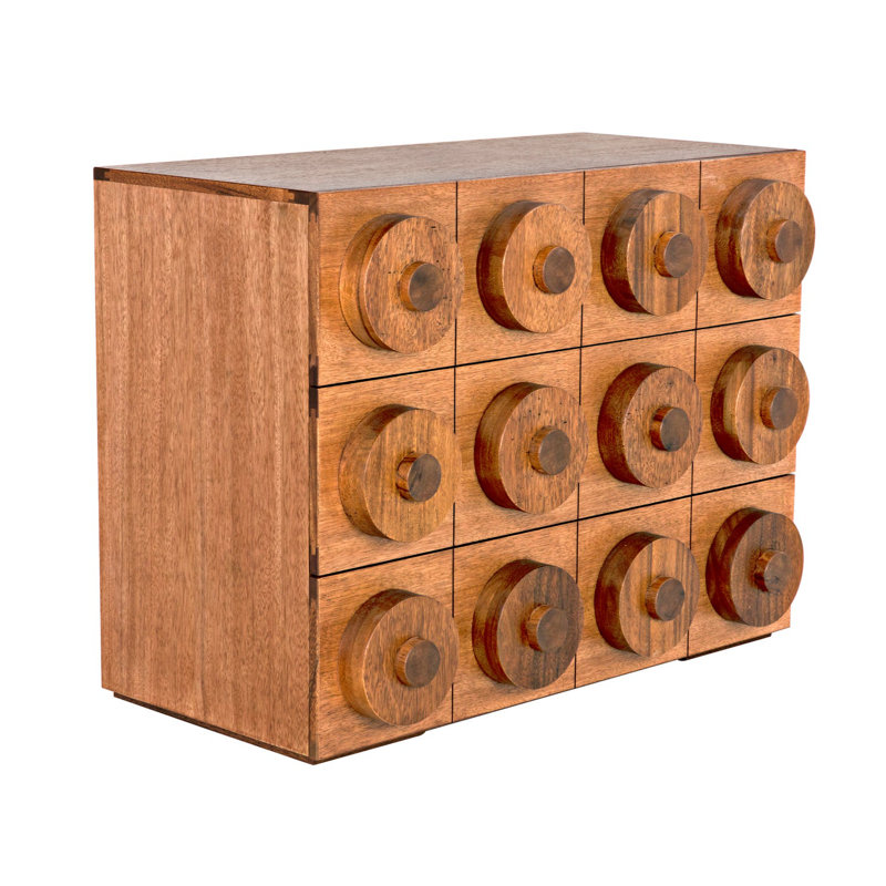 3 - Drawer Solid Wood Dresser, Dark Walnut