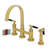 Kingston Brass Kaiser Two-Handle 4-Hole Deck Mount Bridge Kitchen Faucet with Brass Side Sprayer-101180655