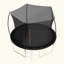 Trampoline 12 pi (trampoline double couleur), trampoline pour enfants et adultes avec filet et échelle, poteau de clôture incurvé